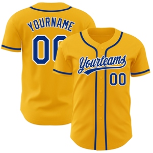 Maillot de baseball authentique OMMIZ INDUSTRY personnalisé or et blanc, le plus vendu en gros - Product Image 1