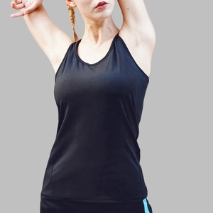 Chaleco deportivo transpirable de secado rápido para mujer, top deportivo informal con espalda cruzada, camiseta sin mangas para gimnasio y fitness. - Product Image 2