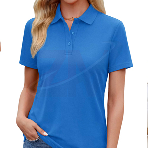 Polo d'entreprise pour femmes en coton à manches courtes, personnalisable avec logo OEM, uniforme respirant, vente en gros - Product Image 1