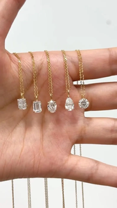 สร้อยคอจี้เพชรแล็บมินิมอลลิสต์ ความใส VVS พร้อมโซ่ทองคำ ดีไซน์เรียบหรู รูปทรงหลากหลาย เครื่องประดับชั้นดีสำหรับผู้หญิง - Product Image 2