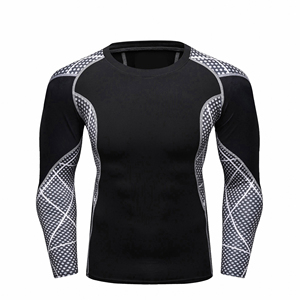 Factory-Made 100% Spandex/<b>Polyester</b> Quick Dry Men's Gym Wear Rash Guard Breathable Customizable High Quality - Product Image 5