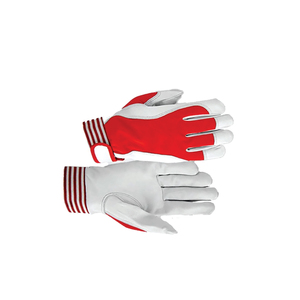 ถุงมือหนังสีแดงขาว สายรัดข้อมือยืดหยุ่น กันลื่น ป้องกันไฟฟ้าสถิต ป้องกันสารเคมี หนา 4 มิล ถุงมือป้องกันทั่วไป - Product Image 4