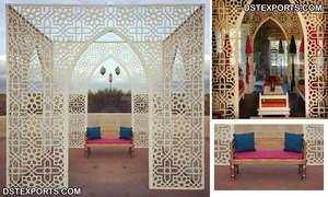 Arche de mariage marocaine découpée au laser, Mandap marocain découpé au laser, Mandap de mariage marocain onirique découpé au laser, Vente aux États-Unis - Product Image 2