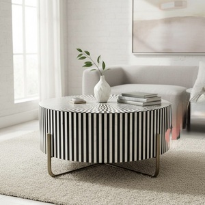 ILAHI's Bone Inlay <b>Table</b> Modern Design Agate Detailing <b>Storage</b> Portable Home Furniture - Product Image 6