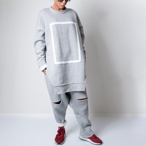 Conjunto Deportivo de Dos Piezas para Mujer, Talla Grande, Cuello Redondo, Transpirable, 100% Algodón, Sudadera y Pantalones Deportivos, Color Sólido, Tendencia de Invierno - Product Image 4