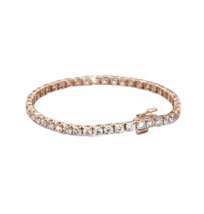 Elegant Round Brilliant Lab Grown Diamond Bracelet 10K 14K 18K <b>Solid</b> <b>Gold</b> Tennis Style Bracelet IGI Certified Fine Jewelry - Product Image 2