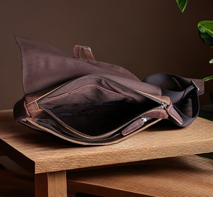 LCB-0041 de style vintage personnalisé sac de poitrine de sport pour hommes sac à bandoulière en cuir véritable sac à bandoulière pour hommes sacs de messager - Product Image 6