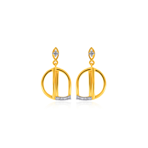 GLEAMORA ENTERPRISE Pendientes de Diamantes con Corte Brillante Geométrico en Oro Amarillo de 14K, Joyería Fina de Lujo Moderna para Mujer, Personalizados OEM/ODM - Product Image 1