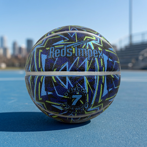 Ballon de basketball en caoutchouc premium - Chambre à air en latex, surface antidérapante pour jeu en extérieur/intérieur, rebond élevé, options de logo/couleur personnalisées - Product Image 2