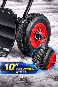 Pelle à neige en métal de 40 pouces de large avec roues, lame et manche réglables, pelle à neige en acier pour allée et usage extérieur ODGWTO013 - Product Image 4