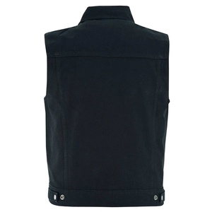 Gilet en jean noir de haute qualité pour homme, sans manches, style motard, gilet de club, streetwear personnalisé, veste en jean décontractée, grandes tailles - Product Image 2