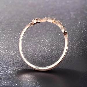 Vintage Diamond Wedding Band Unique Marquise Shape Diamond <b>Stacking</b> <b>Ring</b> Art Deco Curved Wedding <b>Ring</b> 14K Rose <b>Silver</b> <b>Rings</b> - Product Image 2