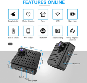 Mini caméra WiFi avec vision nocturne/détection de mouvement/vidéo en temps réel pour la maison/le bureau/le magasin - Product Image 2