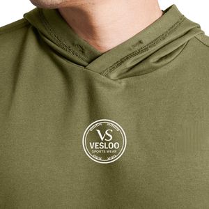 Olive Perform Hooded Tank Men's Sleeveless Gym Hoodie <b>Vest</b> Cotton Workout Training Fitness Bodybuilding <b>Stringer</b> Athletic Muscle - Product Image 5