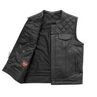 Veste en cuir pour motard Downside pour homme