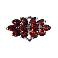Perhiasan Perak Sterling 92.5 Bersertifikat IGI dengan Batu Garnet Termasuk Cincin, Anting Stud, Liontin untuk Pesta Pernikahan