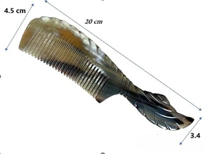 Peigne en corne de buffle naturelle poli à finition lisse pour démêler et coiffer, fabriqué par un fabricant OEM - Product Image 2