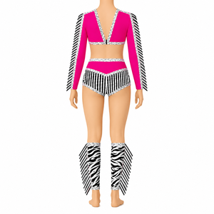 Uniforme de Majorette Personalizado con Lentejuelas y Flecos para Hombre, Ropa de Actuación Ligera de Spandex/Poliéster de Alta Calidad - Product Image 3