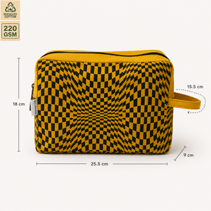 Bolsa de Cosméticos Personalizada de Lona de Algodón con Cierre, Estampado de Ilusión Óptica, Bolsa de Maquillaje y Artículos de Aseo, Venta al por Mayor, OEM, ODM, Exportador de Marca Privada - Product Image 3