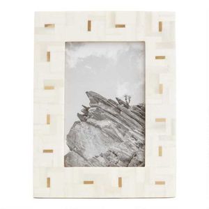 Cadre photo en os incrusté, artisanal et artistique, pour la décoration de chambres de luxe, salons et bureaux. - Product Image 1