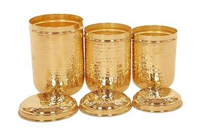 Brass Container Low Price Stylish Storage <b>Jar</b> for Sugar Tea Coffee and Kitchen Organization Premium Brass Container - Product Image 3