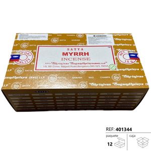 Incenso Satya Mirra 15g Confezione da 12 Fragranza Naturale Premium per Uso Spirituale - Product Image 1