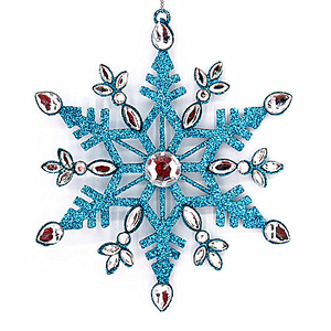 Adorno Navideño de Copo de Nieve con Brillantina y Cristales, Decoración Colgante de Metal Hecha a Mano para Árbol de Navidad - Product Image 2