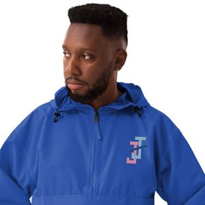 Veste unisexe pliable bleu roi brodée coupe-vent légère résistante à l'eau pour l'extérieur – Vêtement de mode haut de gamme - Product Image 1