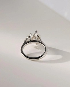 Anillo de Dos Piedras de Moissanita con Corte Marquesa en Forma de Pera, Chapado en Rodio, Plata 925, Engaste de Garras, Anillo de Compromiso y Boda - Product Image 2