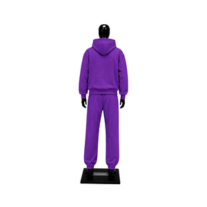 Conjunto Deportivo Personalizado Morado para Hombre, Sudadera con Capucha Extra Grande, Pantalones Jogger, Diseño Gráfico Negro, Ropa Deportiva Urbana, Venta al Por Mayor OEM - Product Image 2