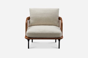 Fauteuil lounge rembourré haut de gamme avec structure en teck massif – Mobilier élégant pour la décoration intérieure et l'hôtellerie - Product Image 1