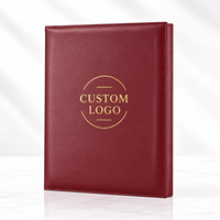 LE YOUNG CD13342 Porte-documents de conférence personnalisé A4 en cuir PU avec classeur à 3 anneaux pour le bureau