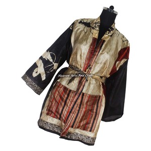 KS006 Beautiful Vintage Sari Kimono Short Robe Vintage Summer Floral Print Bohemian Oversized Full Length Sleeve Holiday Vintage - Product Image 6