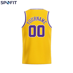 Maillot de basket-ball personnalisé durable pour hommes, couleur personnalisée pour les sports d'équipe, maillots à col en V grande taille, respirant et à séchage rapide - Product Image 3