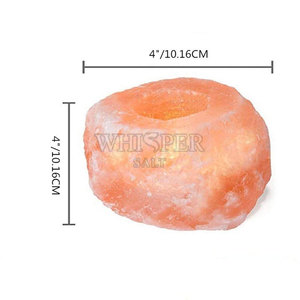 Portavelas de Sal Orgánica Rosa, Diseño Moderno Tallado, Luz Suave de Alta Calidad, Decoración Relajante para el Hogar, Origen Pakistán - Product Image 2