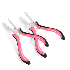 Pink Black Handle Keratin Beauty Hair <b>Extensions</b> Pliers Professional Rings for Nano Silicone Micro <b>Beads</b> Tool - Product Image 2