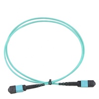 Kabel Patch Cord Fiber Optik FTTH OM4 100G MPO/MTP 12 Serat 24 Core dengan Selubung PVC