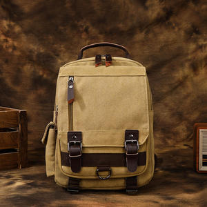 Vintage Classic Geometric <b>Canvas</b> <b>Backpack</b> Unisex Softback Open Durable Eco Friendly Daily Use 56-77L Travel Sports Brown Handle - Product Image 1