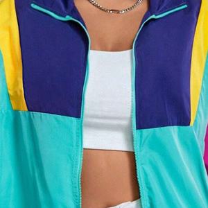 Vestes bomber multicolores à fermeture éclair de style nouveau, vente en gros de vestes d'hiver tendance pour femmes, streetwear, vestes sur mesure - Product Image 6