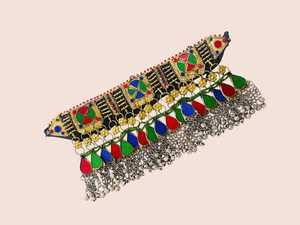 Special Afghan Women's Jewelry <b>Set</b> <b>Crystal</b> Rhinestone Trendy Dangling Ornaments Stainless Steel Craftsmanship for Party Islamic - Product Image 2
