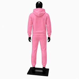 Ensemble de survêtement rose à capuche avec imprimé dessin animé, sweat-shirt et pantalon long, unisexe, décontracté, pour l'automne, 100% coton respirant, personnalisable - Product Image 2