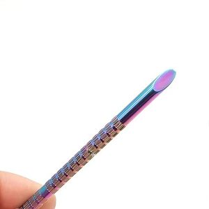 Juego de Herramientas de Precisión de Doble Punta de Acero Inoxidable para Limpieza de Uñas y Cuidado de Cutículas con Acabado Iridiscente y Texturizado - Product Image 2