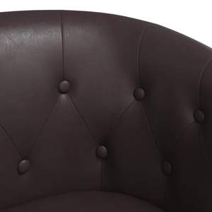 Fauteuil en contreplaqué Pinewood en similicuir marron avec repose-pieds standard pour salon - Product Image 6