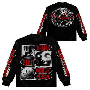 Your brand Logo DTF Long Sleeve T-Shirt Black Pink Print O-Neck Men's <b>Pullover</b> Cotton Fleece Sweatshirt For Men Crew Neck <b>Jumper</b> - Product Image 1