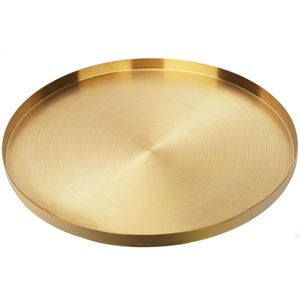 Plato de Presentación Redondo de Metal Dorado de Lujo al por Mayor, Vajilla Decorativa Moderna para Servicio de Cena, Plato para Bodas, Eventos y Hoteles - Product Image 6