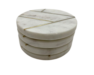 Modern Square Wooden Coasters with Marble Inlay Non-Slip <b>Mats</b> & Pads - Product Image 4