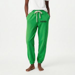 Pantalones de chándal de invierno para mujer, de forro polar grueso de 300 g, de poliéster/algodón transpirable estampado, con frente plano y cordón, los más vendidos al por mayor - Product Image 6