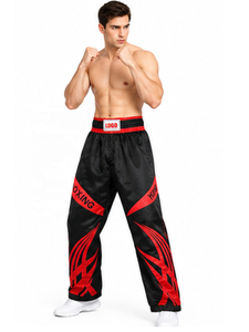 Pantalon de Kickboxing Professionnel pour Entraînement et Compétition, en Satin, Taille Élastique, Respirant, pour Activités de Plein Air, Arts Martiaux - Product Image 2