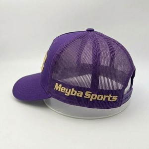 Meyba Sports <b>Purple</b> Mesh Trucker <b>Hat</b> Embroidered Logo Adjustable 6-Panel Cap For Adults Casual Wear Spring Summer - Product Image 5