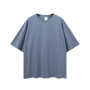 Camiseta de Algodón 100% de Alta Calidad con Logo Personalizado para Hombre, Estilo Oversize, Hombros Caídos, Unisex, Lisa, Boxy, para Club o Ropa Deportiva - Product Image 1